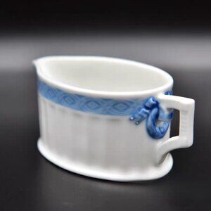 Mini Blue & White Ceramic Creamer   Milk Pitche